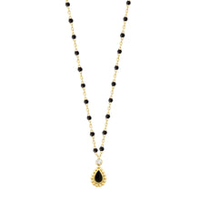 Gigi Clozeau - Collier noir Lucky Cashmere, diamant, or jaune, 42 cm