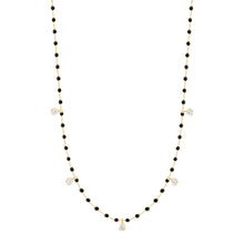 Gigi Clozeau - Collier noir Mini Gigi, or jaune, 5 diamants, 55 cm