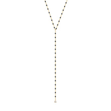 Gigi Clozeau - Collier noir Mini Gigi party Y, or jaune, 1 diamant, 50 cm