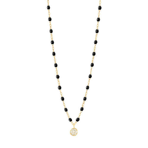 Gigi Clozeau - Collier noir Puce diamants, or jaune, 42 cm