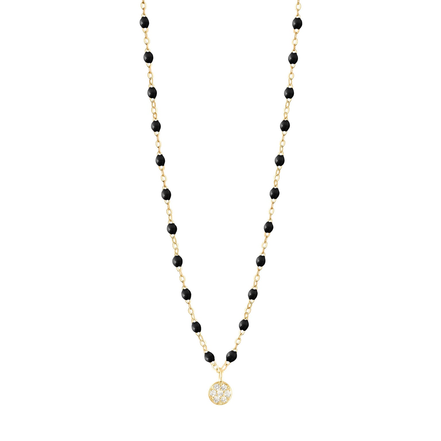 Gigi Clozeau - Collier noir Puce diamants, or jaune, 42 cm