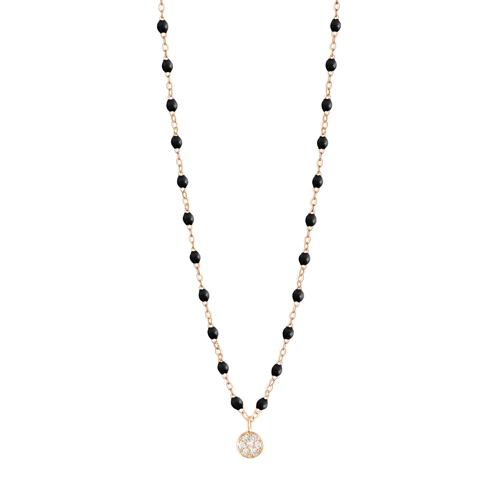 Puce Classic Gigi Black diamond necklace Rose Gold 42 cm Gigi Clozeau createur de bijoux