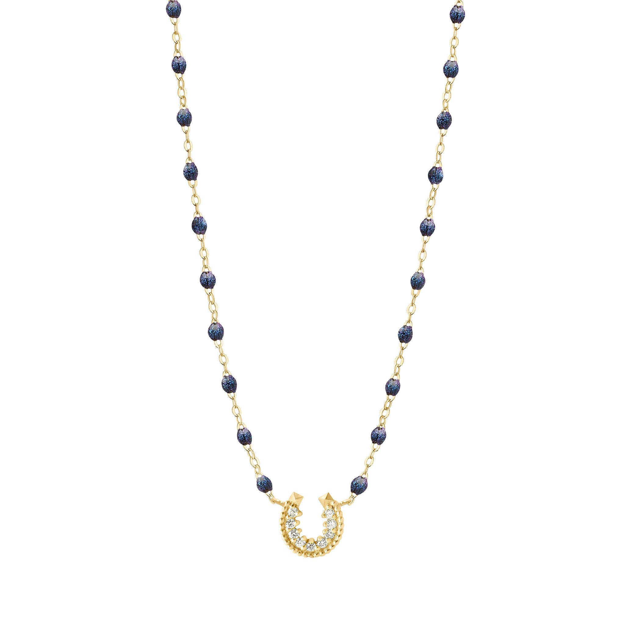 Gigi Clozeau - Collier nuit Fer à cheval, diamants, or jaune, 42 cm