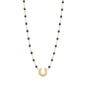 Gigi Clozeau - Collier nuit Fer à cheval, diamants, or jaune, 42 cm