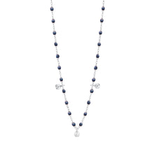 Gigi Clozeau - Collier nuit Gigi Suprême, or blanc, 3 diamants, 45 cm