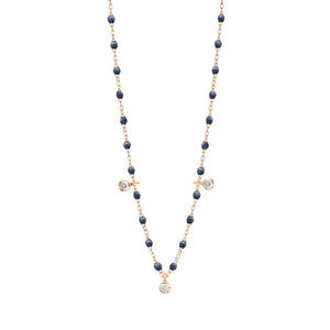 Gigi Clozeau - Collier nuit Gigi Suprême, or rose, 3 diamants, 45 cm