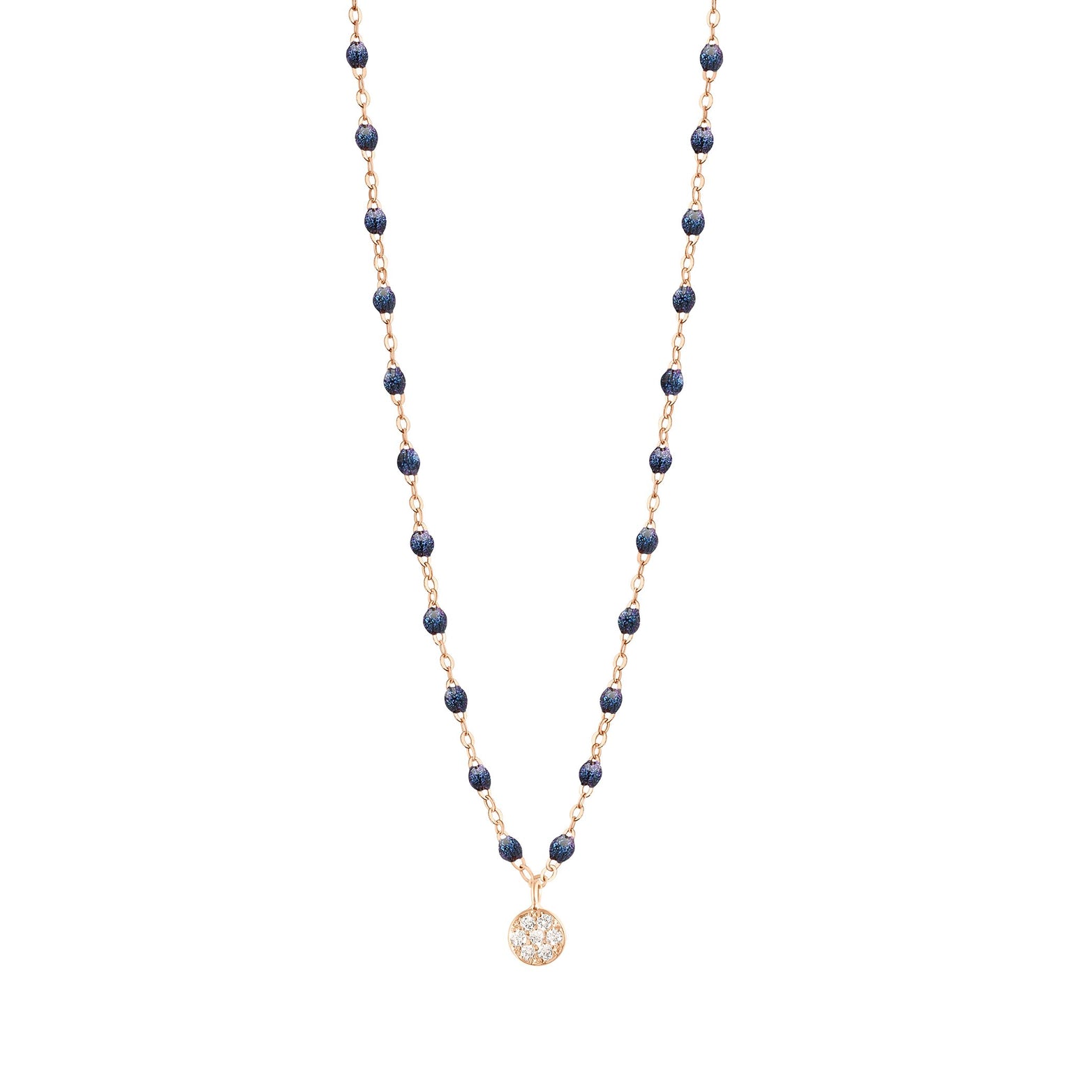 Gigi Clozeau - Collier nuit Puce diamants, or rose, 42 cm