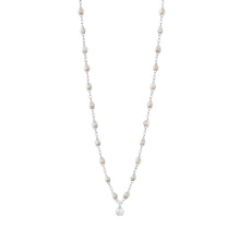Gigi Clozeau - Collier opale Gigi Suprême, or blanc, 1 diamant, 42 cm