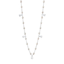 Gigi Clozeau - Collier opale Gigi Suprême, or blanc, 5 diamants, 45 cm