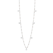 Gigi Clozeau - Collier opale Gigi Suprême, or blanc, 7 diamants, 50 cm