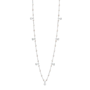 Gigi Clozeau - Collier opale Gigi Suprême, or blanc, 7 diamants, 50 cm