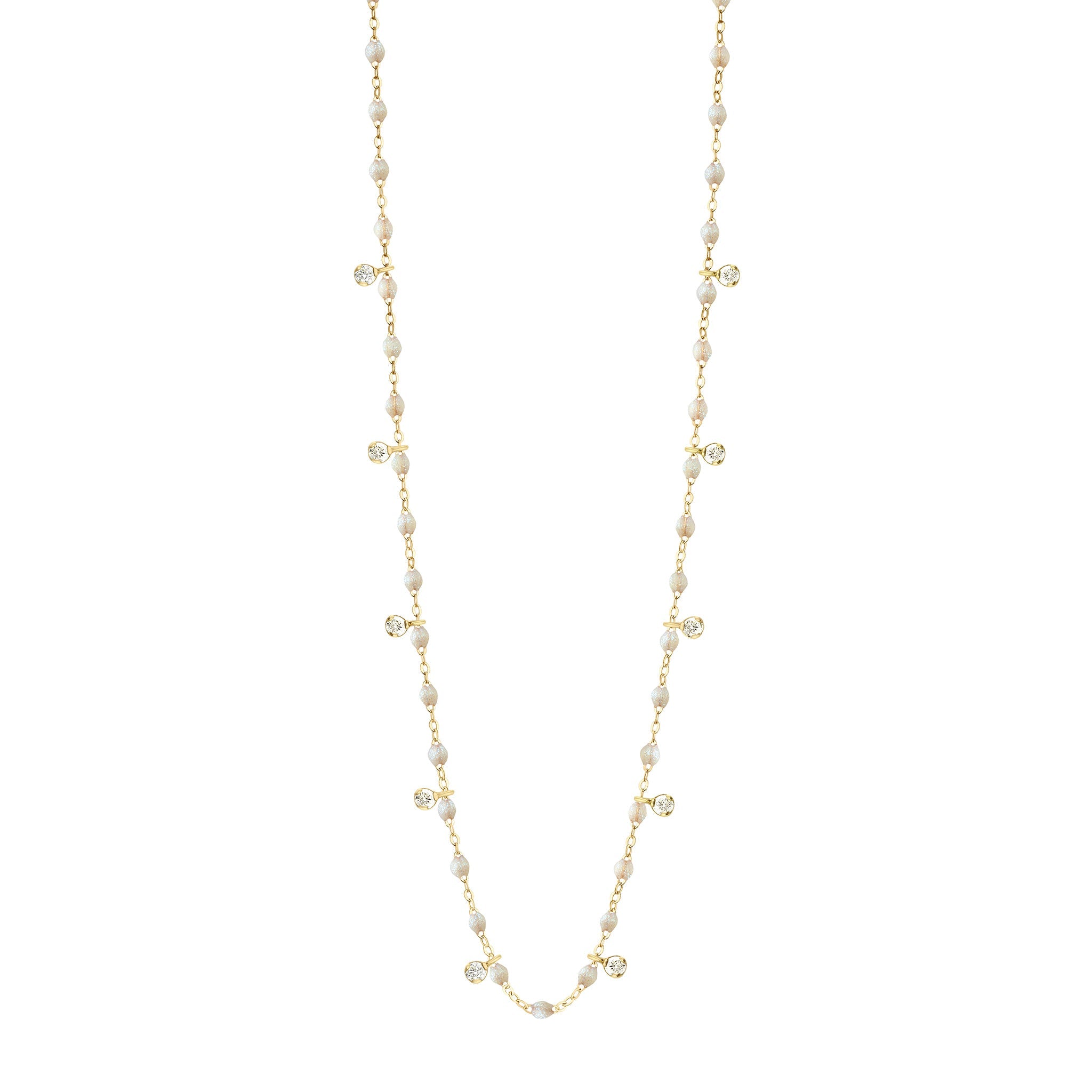 Gigi Clozeau - Collier opale Gigi Suprême, or jaune, 10 diamants, 60 cm