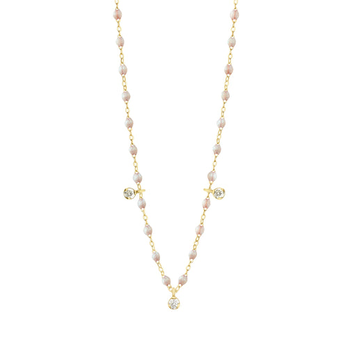 Gigi Clozeau - Collier opale Gigi Suprême, or jaune, 3 diamants, 45 cm