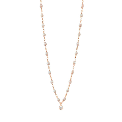 Gigi Clozeau - Collier opale Gigi Suprême, or rose, 1 diamant, 42 cm