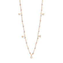 Gigi Clozeau - Collier opale Gigi Suprême, or rose, 5 diamants, 45 cm