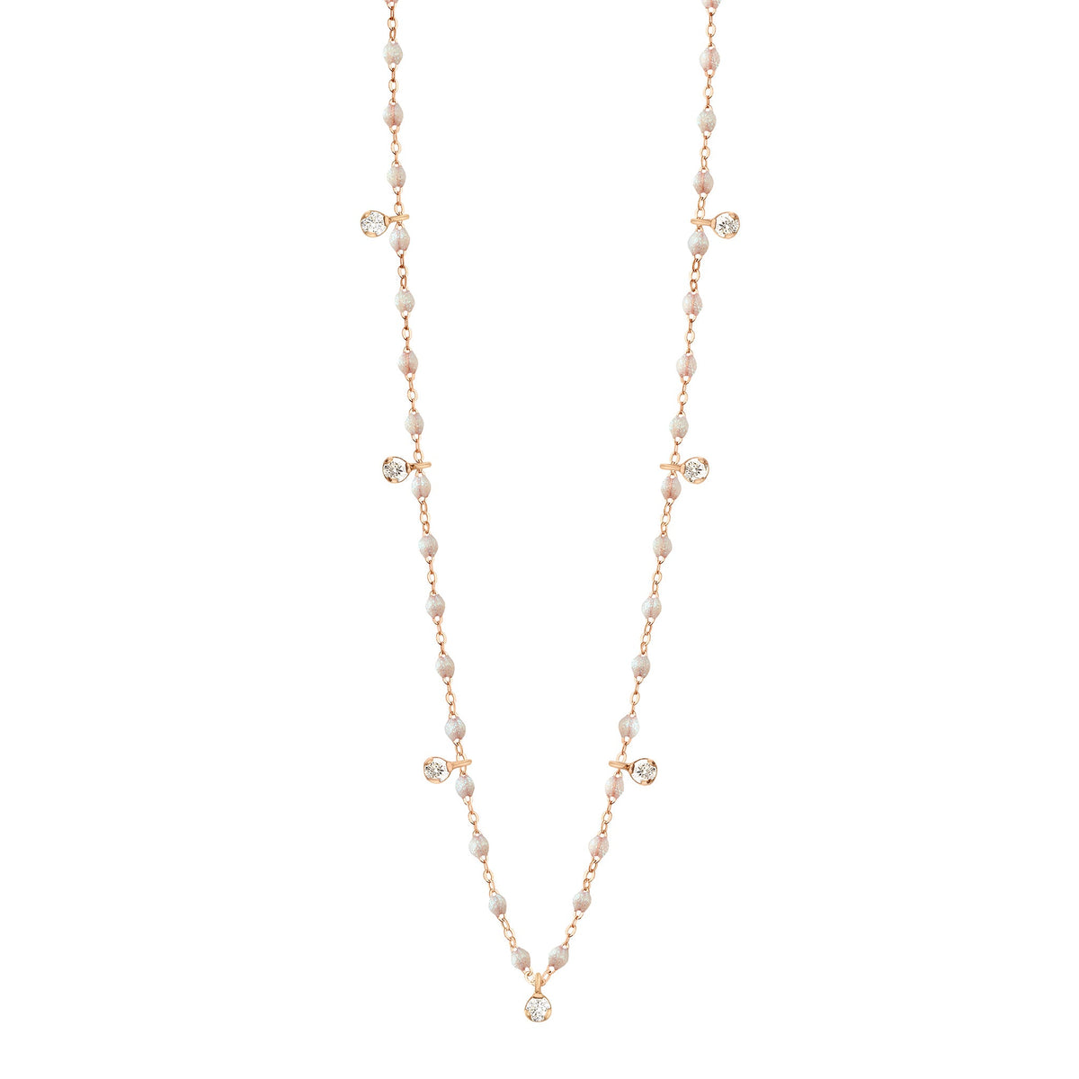gigi clozeau Collier opale Gigi Suprême or rose 7 diamants 50 cm