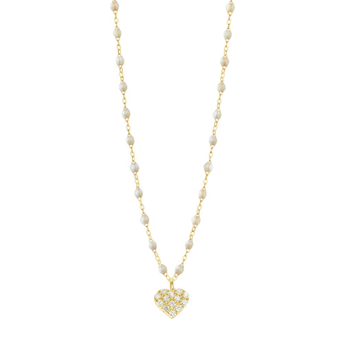 Gigi Clozeau - Collier opale In Love, diamants, or jaune, 42 cm