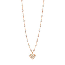 Gigi Clozeau - Collier opale In Love, diamants, or rose, 42 cm