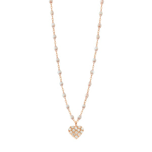 Gigi Clozeau - Collier opale In Love, diamants, or rose, 42 cm