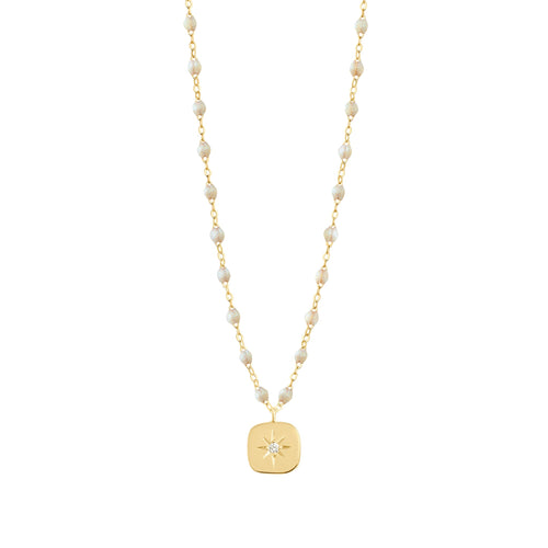 Gigi Clozeau - Collier opale Miss Gigi diamant, or jaune, 42 cm