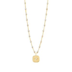 Gigi Clozeau - Collier opale Miss Gigi diamant, or jaune, 42 cm