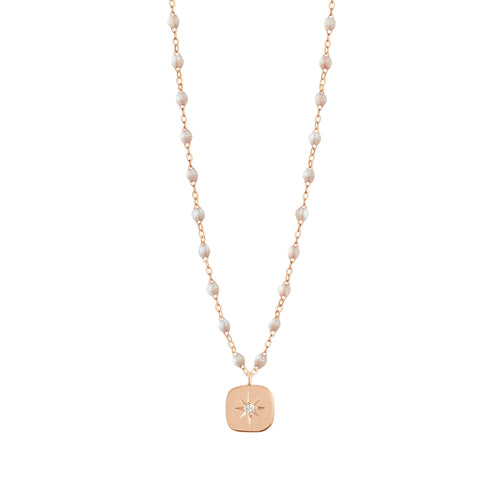 Gigi Clozeau - Collier opale Miss Gigi diamant, or rose, 42 cm