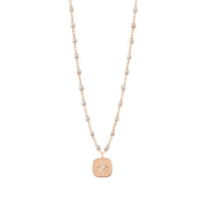 Gigi Clozeau - Collier opale Miss Gigi diamant, or rose, 42 cm