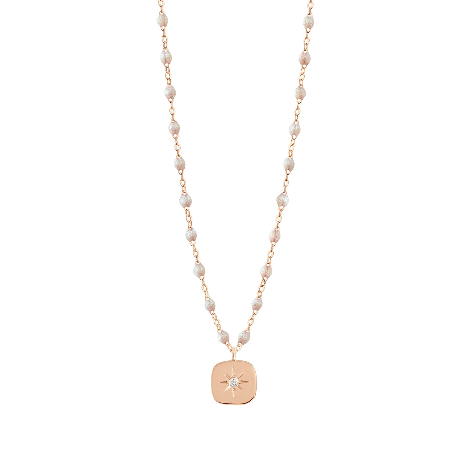 Gigi Clozeau - Collier opale Miss Gigi diamant, or rose, 42 cm