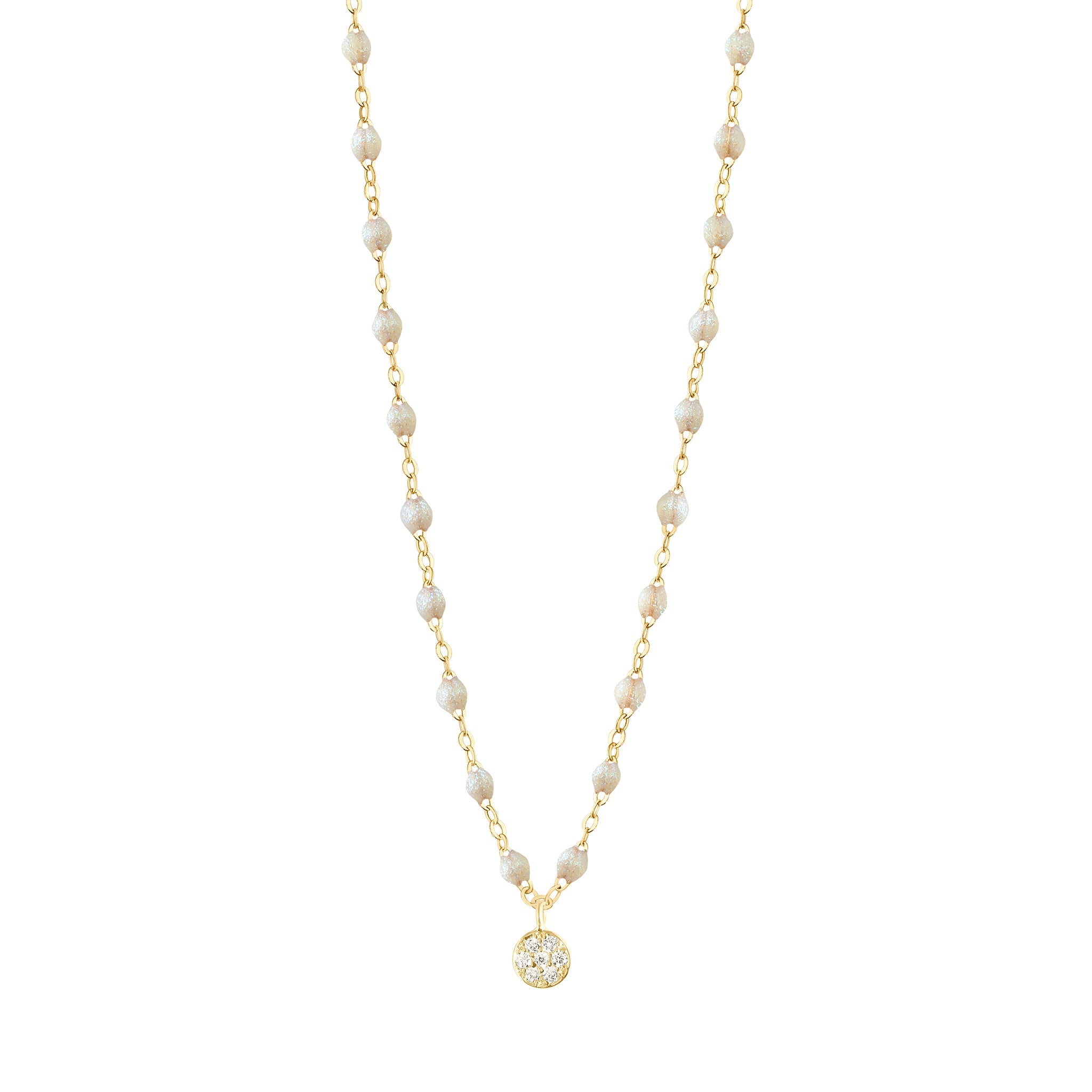 Gigi Clozeau - Collier opale Puce diamants, or jaune, 42 cm