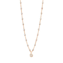 Gigi Clozeau - Collier opale Puce diamants, or rose, 42 cm