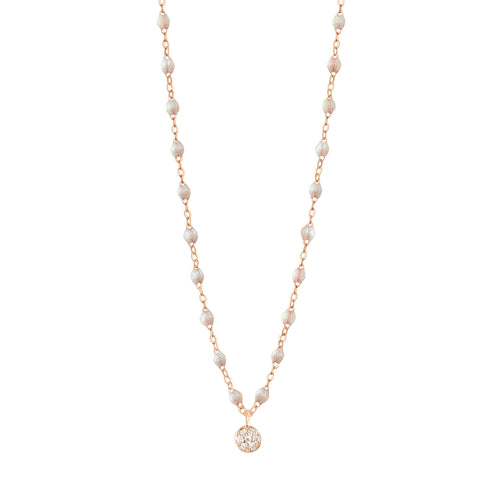 Gigi Clozeau - Collier opale Puce diamants, or rose, 42 cm