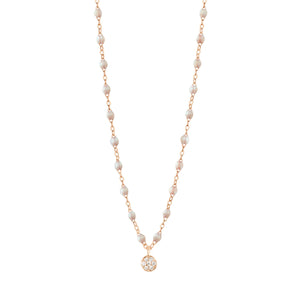 Gigi Clozeau - Collier opale Puce diamants, or rose, 42 cm