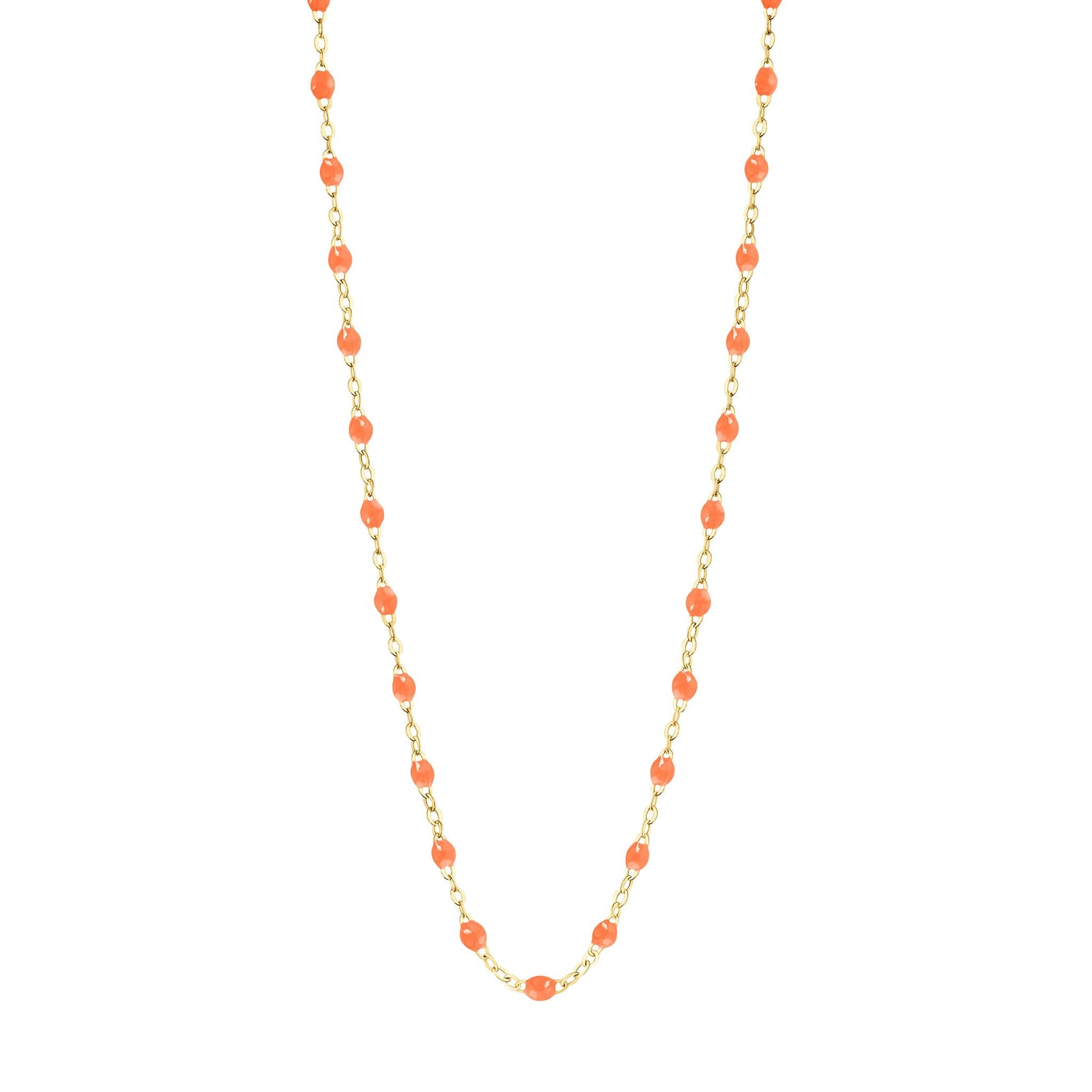 Gigi Clozeau - Collier orange fluo Classique Gigi, or jaune, 45 cm