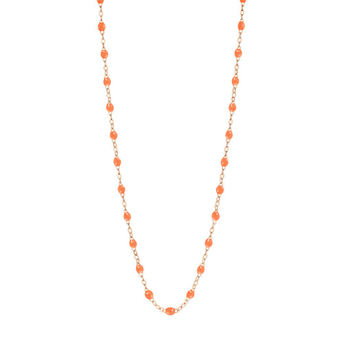 Gigi Clozeau - Collier orange fluo Classique Gigi, or rose, 42 cm