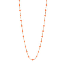 Gigi Clozeau - Collier orange fluo Classique Gigi, or rose, 45 cm