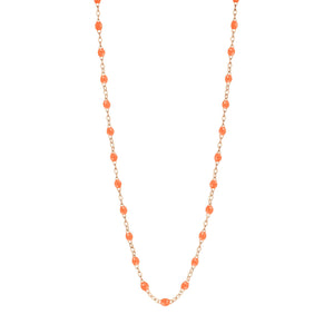 Gigi Clozeau - Collier orange fluo Classique Gigi, or rose, 50 cm