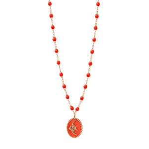 Gigi Clozeau - Collier Poisson Ange résine corail, or rose, 42 cm