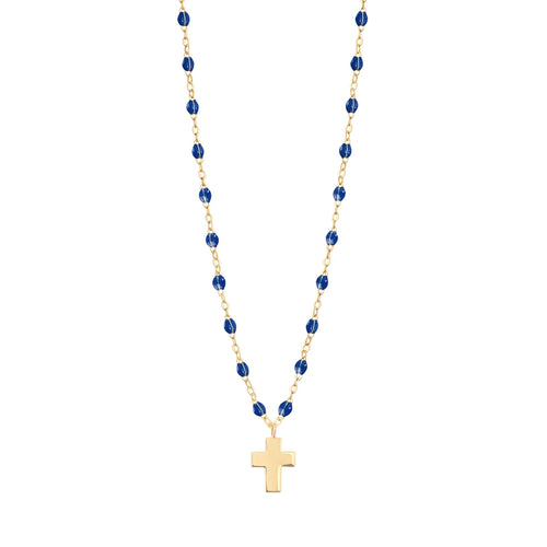 Gigi Clozeau - Collier prusse Croix Classique Gigi, or jaune, 42 cm