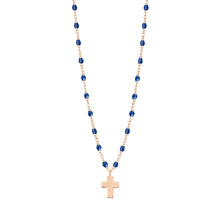 Gigi Clozeau - Collier prusse Croix Classique Gigi, or rose, 42 cm