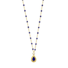 Gigi Clozeau - Collier prusse Lucky Cashmere, diamant, or jaune, 42 cm