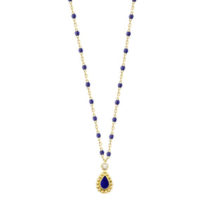 Gigi Clozeau - Collier prusse Lucky Cashmere, diamant, or jaune, 42 cm