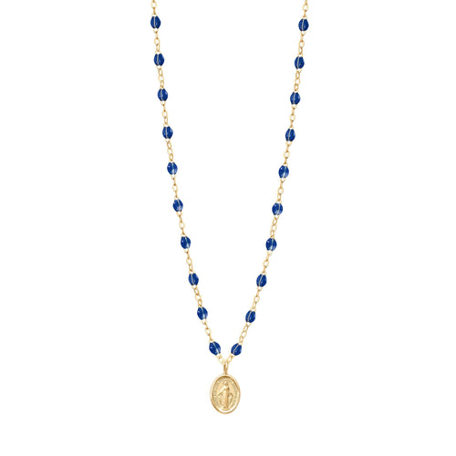 Gigi Clozeau - Collier prusse Madone, or jaune, 42 cm
