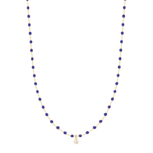 Gigi Clozeau - Collier prusse Mini Gigi, or jaune, 1 diamant, 40 cm