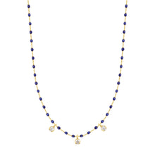 Gigi Clozeau - Collier prusse Mini Gigi, or jaune, 3 diamants, 42 cm