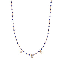 Gigi Clozeau - Collier prusse Mini Gigi, or rose, 3 diamants, 42 cm