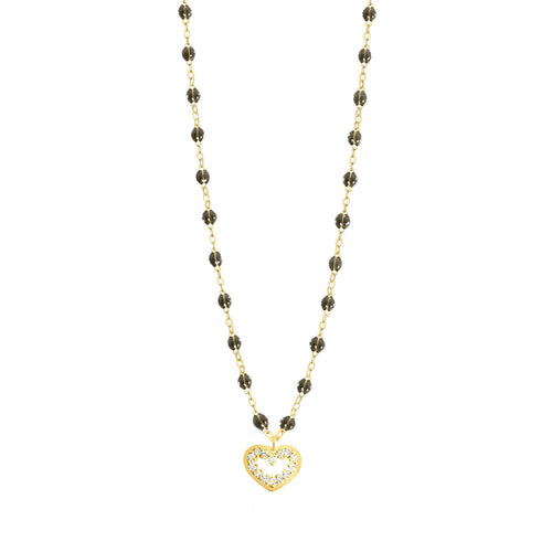 Gigi Clozeau - Collier quartz Cœur Suprême, diamants, or jaune, 42 cm