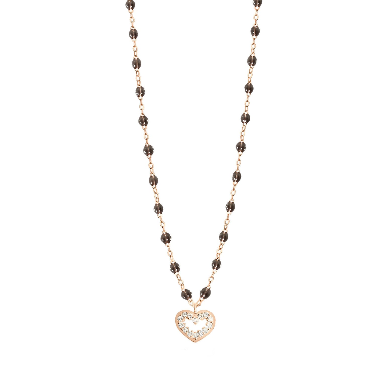 Heart Supreme Classic Gigi Quartz diamond necklace Rose Gold 42