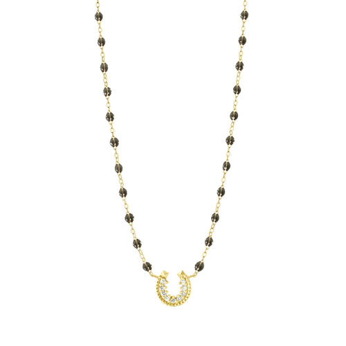 Gigi Clozeau - Collier quartz Fer à cheval, diamants, or jaune, 42 cm