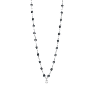 Gigi Clozeau - Collier quartz Gigi Suprême, or blanc, 1 diamant, 42 cm