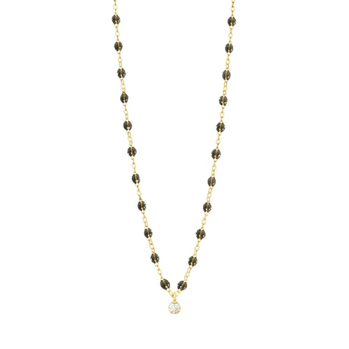 Gigi Clozeau - Collier quartz Gigi Suprême, or jaune, 1 diamant, 42 cm